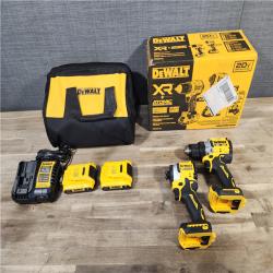 HOUSTON LOCATION - AS-IS DEWALT 20V MAX XR Cordless Drill/Driver, ATOMIC Impact Driver 2 Tool Combo Kit, (2) 2.0Ah Batteries, Charger, and Bag