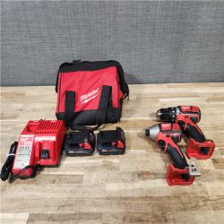 HOUSTON LOCATION - AS-IS Milwaukee 18V Lithium-Ion Cordless Drill Driver/Impact Driver Combo Kit