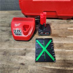 HOUSTON LOCATION - AS-IS Milwaukee-3632-21 M12 Green Beam Laser 360° 3-Plane Kit