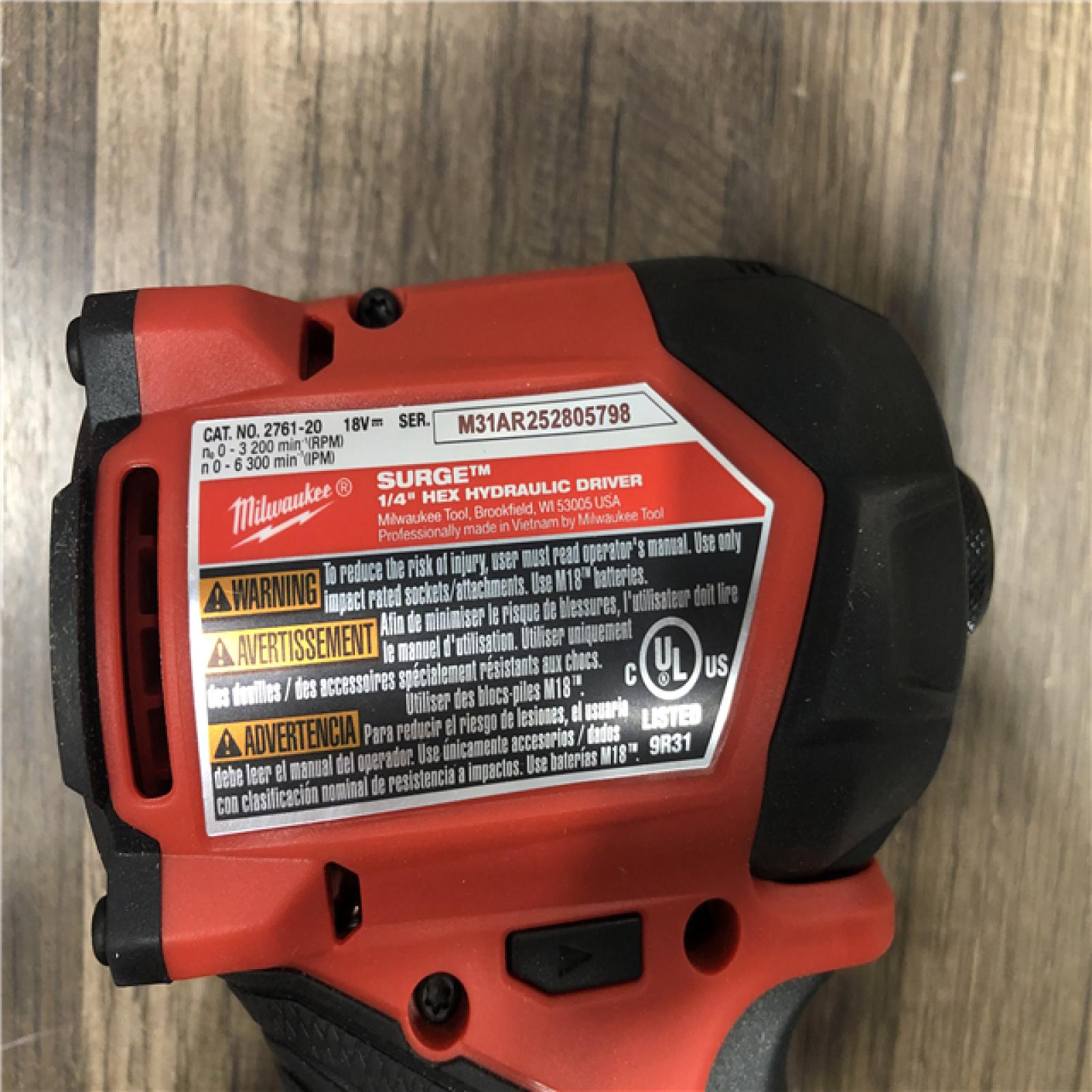 AS-IS Milwaukee  FUEL SURGE 18V Lithium-Ion Brushless Cordless 1/4 in. Hex Impact Driver (Tool-Only)