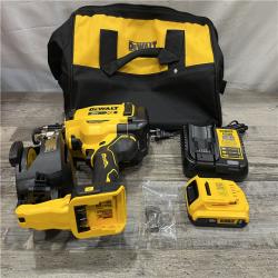 AS-IS DEWALT 20V MAX Lithium-Ion 15-Degree Electric Cordless Roofing Nailer Kit