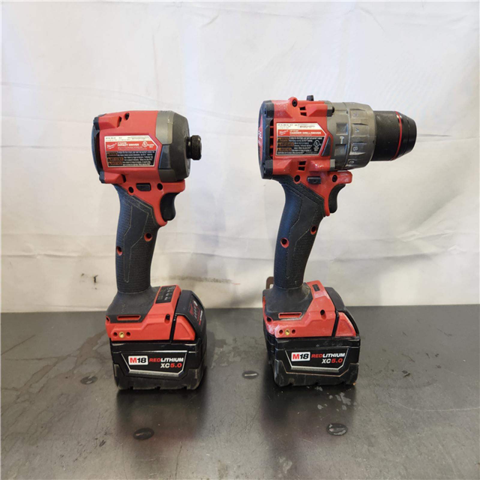 AS-IS- Milwaukee FUEL 18V Lithium-Ion Brushless Cordless Hammer Drill and Impact Driver Combo Kit