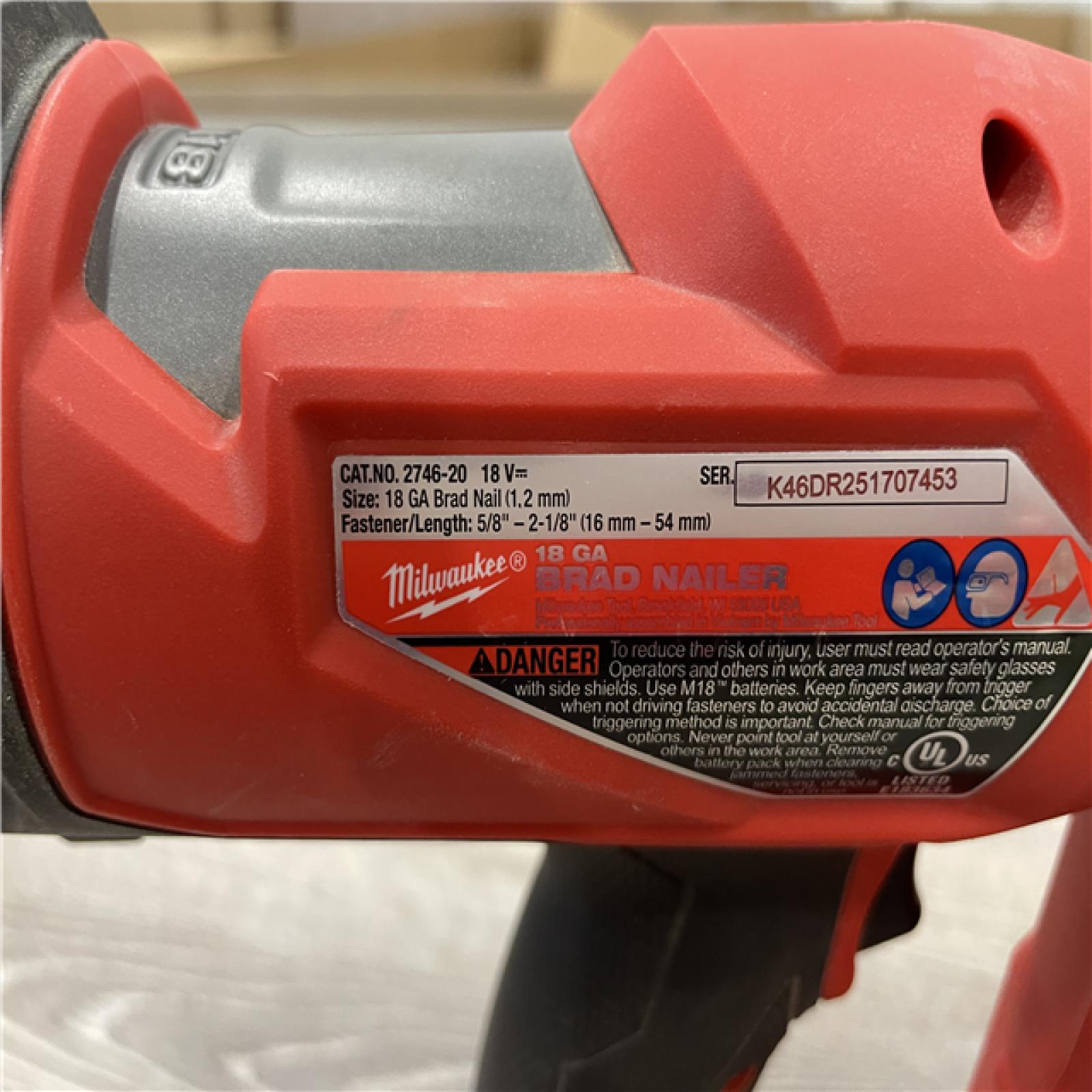 AS-IS Milwaukee FUEL 18-Volt Lithium-Ion Brushless Cordless Gen II 18-Gauge Brad Nailer (Tool-Only)