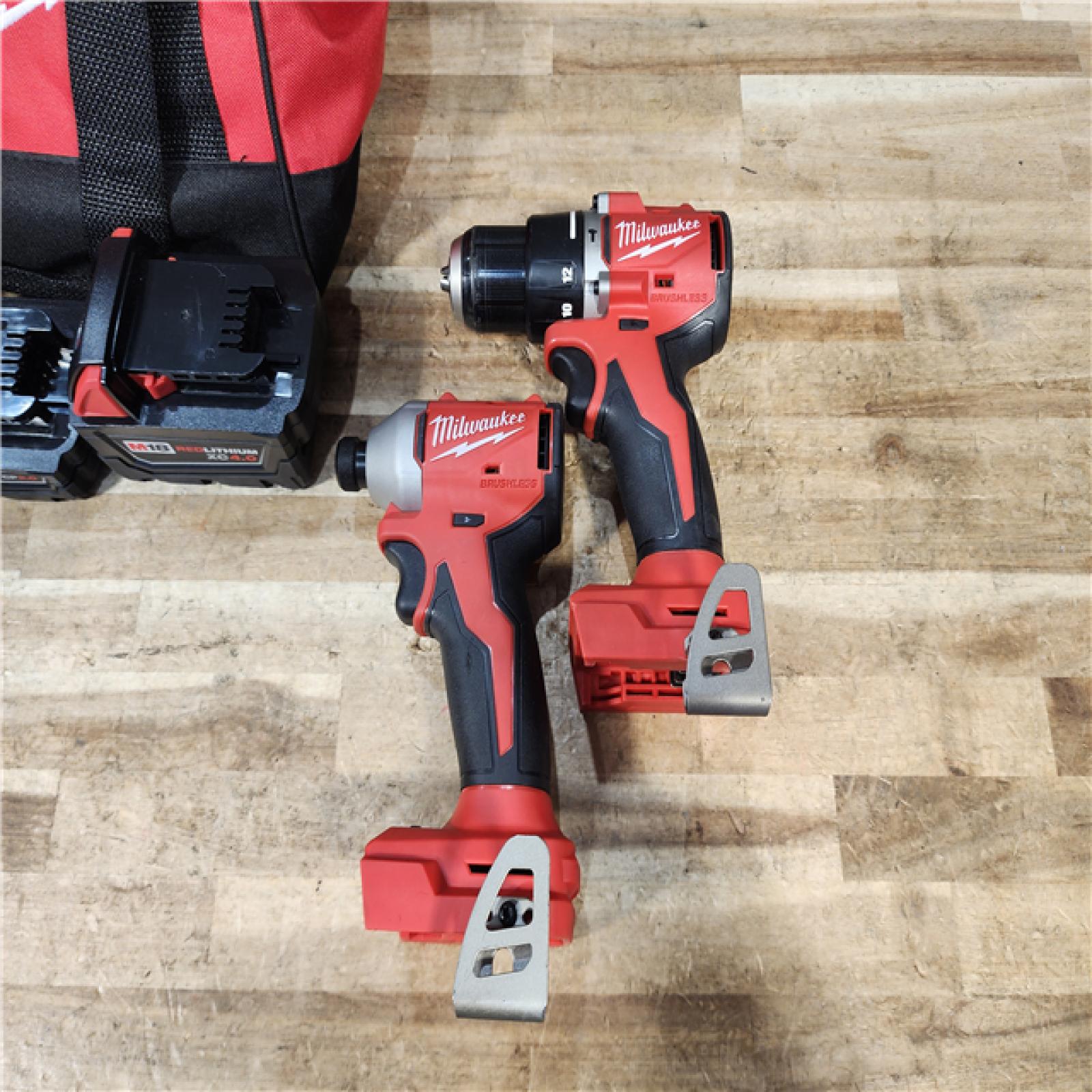 HOUSTON LOCATION - AS - IS Milwaukee 2 Tool Combo Kit W/ (2) Battery & Charger