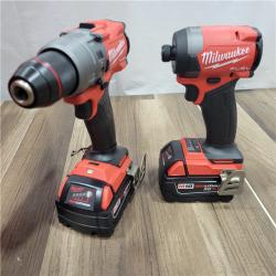 AS-IS  Milwaukee M18 FUEL 18V Lithium-Ion Brushless Cordless Hammer Drill and Impact Driver Combo Kit (2-Tool) with 2 Batteries