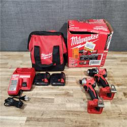 HOUSTON LOCATION - AS-IS Milwaukee  18V Lithium-Ion Brushless Cordless Compact Drill/Impact Combo Kit