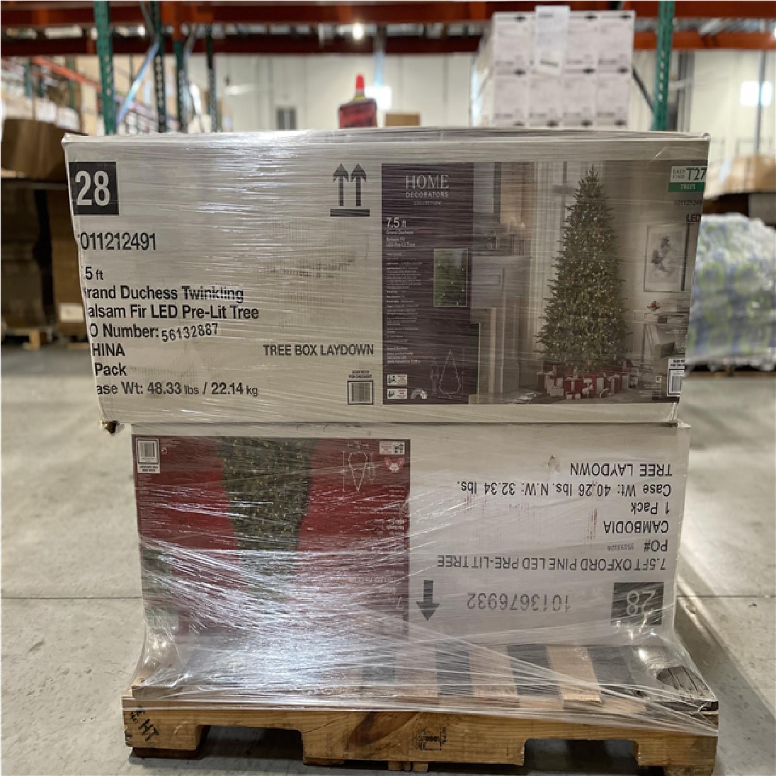 DALLAS LOCATION- AS-IS ASSORTED CHRISTMAS TREES PALLET