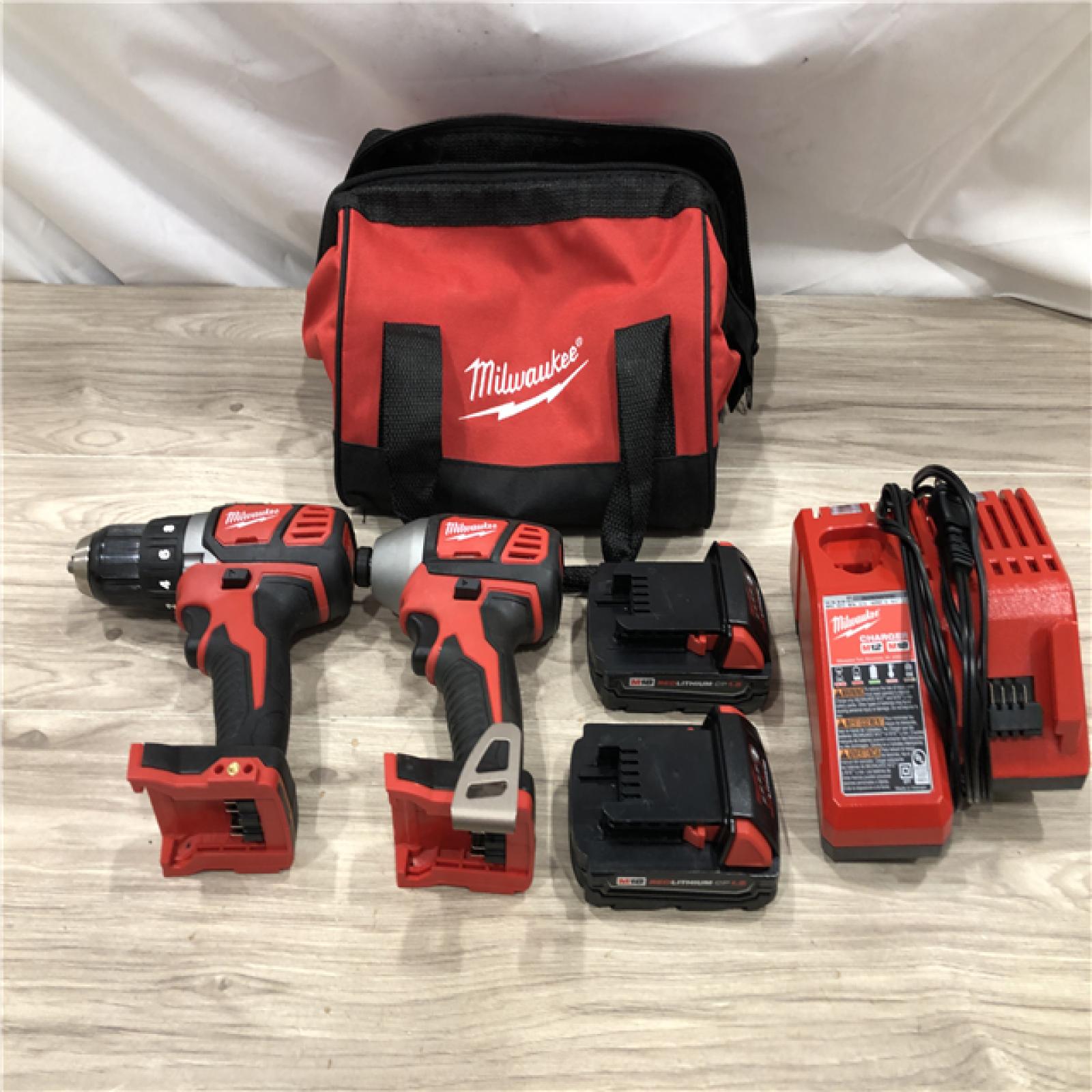 AS-IS Milwaukee 18V Cordless Brushed 2-Tool Drill/Driver and Impact Driver Kit
