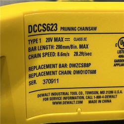 AS-IS DEWALT 20V MAX 8 in. Brushless Cordless Battery Powered Pruning Chainsaw (Tool Only)