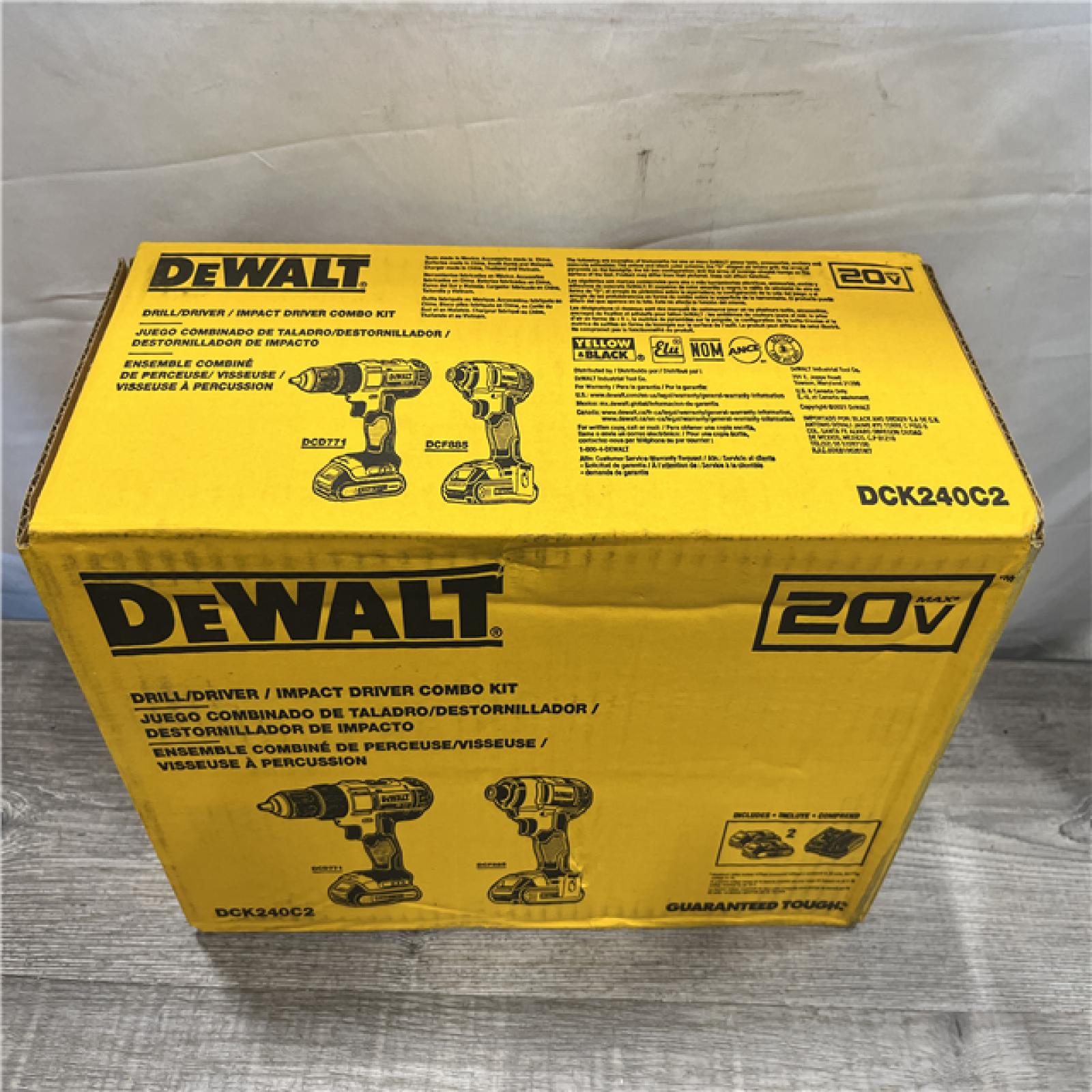 AS-IS DEWALT 20V MAX Cordless Drill/Impact 2 Tool Combo Kit