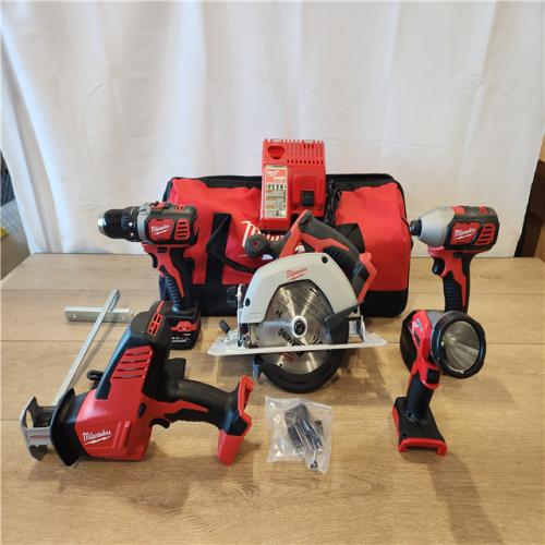 AS-IS- Milwaukee M18 18V Lithium-Ion Cordless 5 Tool Combo Kit