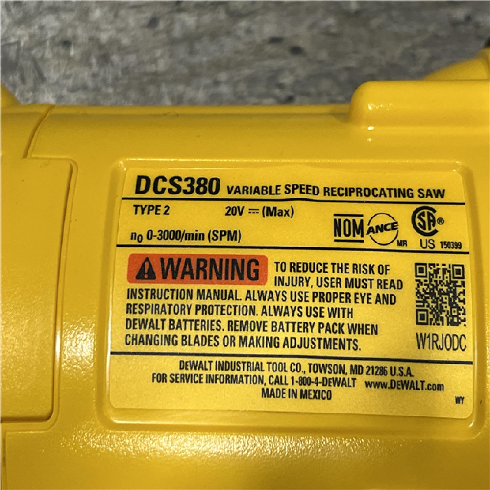 AS-IS DEWALT 20V MAX Cordless Reciprocating Saw (Tool Only)