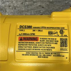 AS-IS DEWALT 20V MAX Cordless Reciprocating Saw (Tool Only)