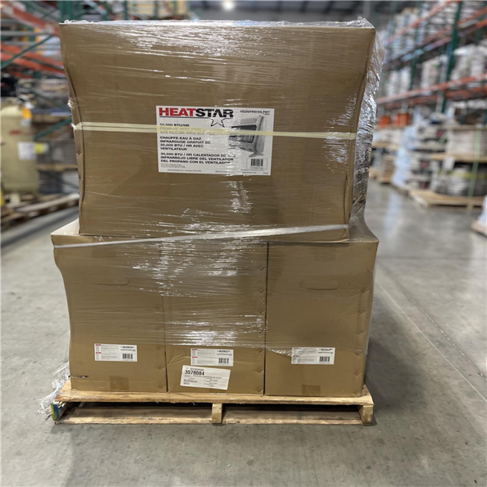 DALLAS LOCATION - AS-IS Heatstar 30000 BTU Vent Free Radiant Propane Heater with Thermostat and Blower Pallet (8 UNITS)