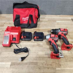 HOUSTON LOCATION - AS - IS Milwaukee 18V Lithium-Ion Cordless Drill Driver/Impact Driver Combo Kit