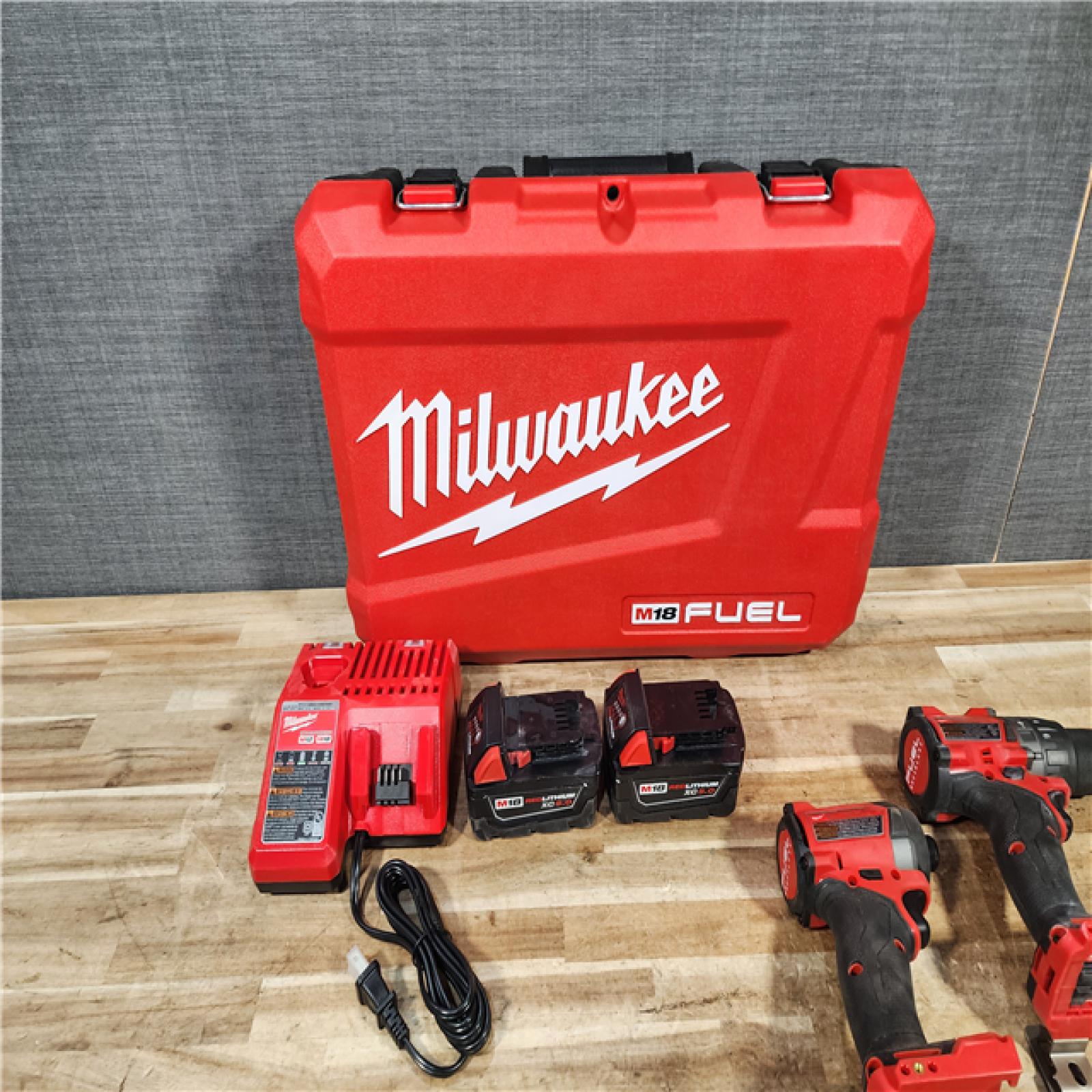 HOUSTON LOCATION - AS - IS Milwaukee FUEL 18V Lithium-Ion Brushless Cordless Hammer Drill and Impact Driver Combo Kit
