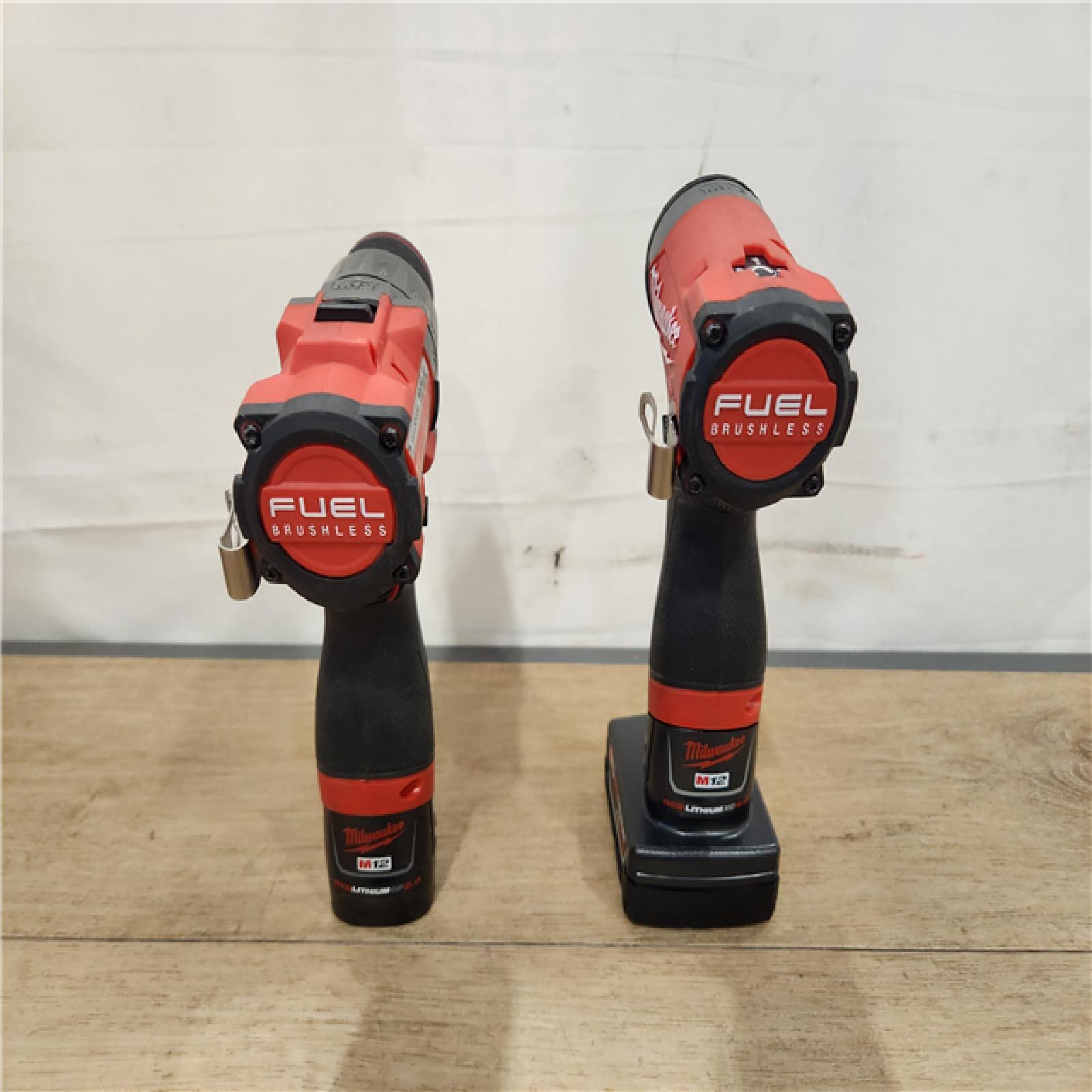 AS-IS- Milwaukee FUEL 12-Volt Lithium-Ion Brushless Cordless Hammer Drill and Impact Driver Combo Kit