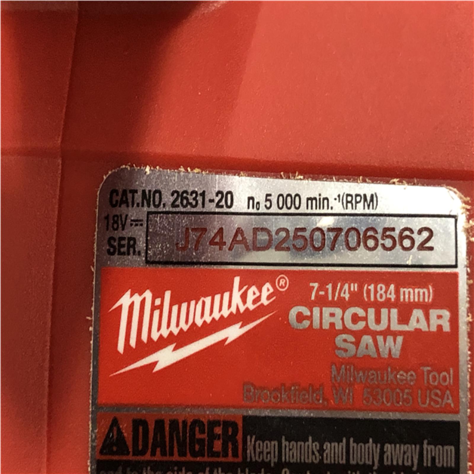 AS-IS Milwaukee 18V Lithium-Ion Brushless Cordless 7-1/4 in. Circular Saw (Tool-Only)