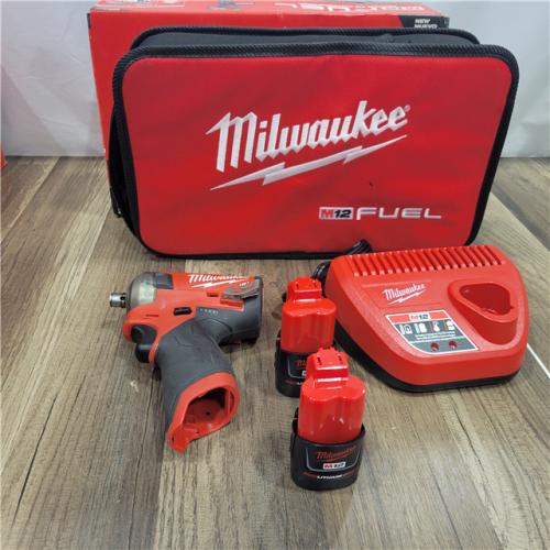 AS-IS Milwaukee M12 FUEL SURGE 12V Lithium-Ion Brushless Cordless 1/4 in. Hex Impact Driver Compact Kit W/Two 2.0Ah Batteries, Bag