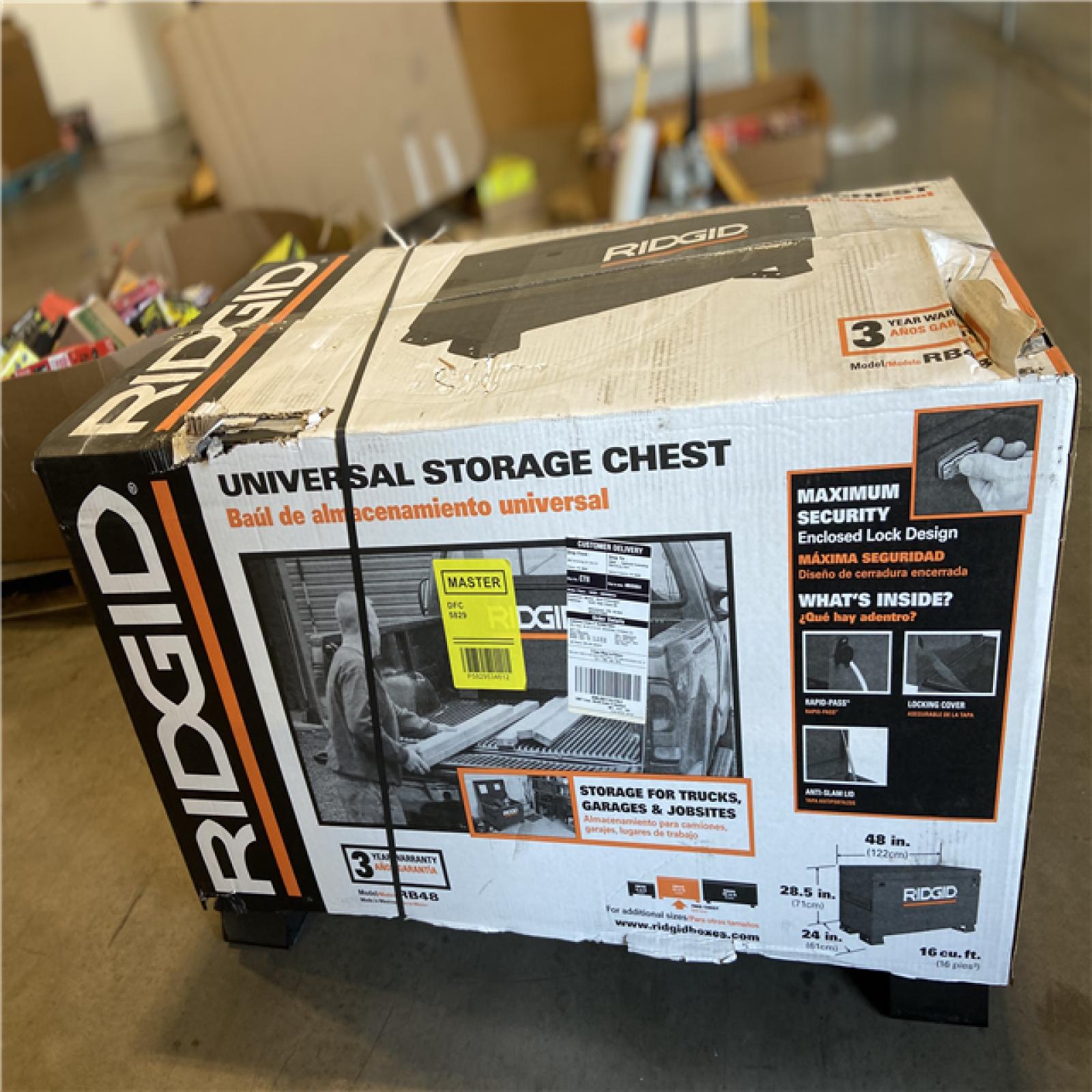 DALLAS LOCATION - RIDGID 48 in. W x 24 in. D x 28.5 in. H Universal Storage Chest