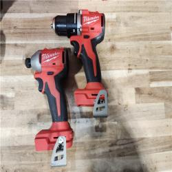 HOUSTON LOCATION - AS-IS Milwaukee 18V Lithium-Ion Brushless Cordless Compact Drill/Impact Combo Kit