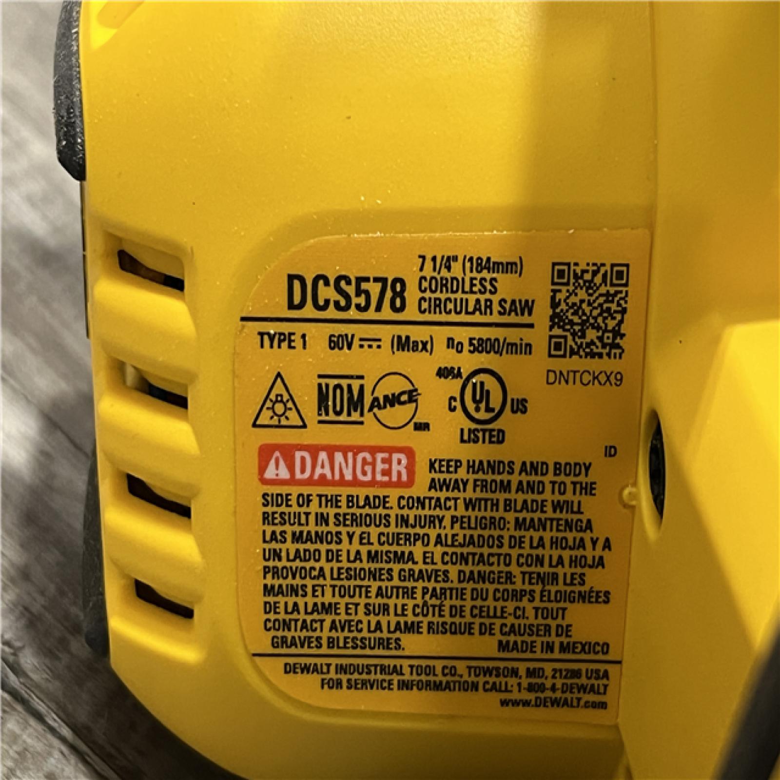 AS-IS DEWALT FLEXVOLT 60V MAX Cordless Brushless 7-1/4 in. Circular Saw with Brake (Tool Only)