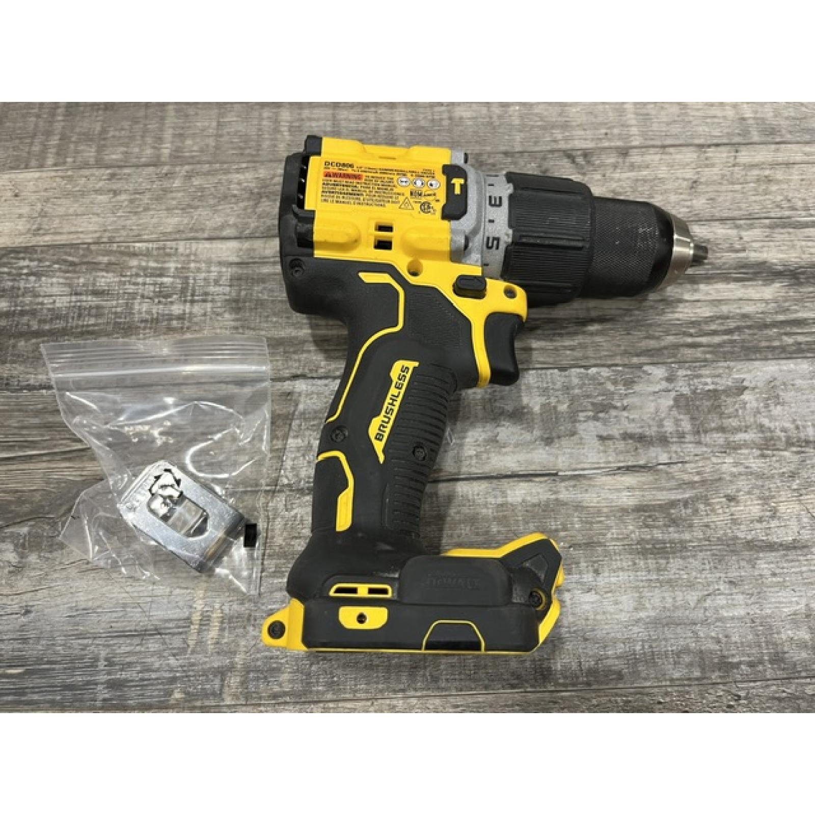 AS-IS DEWALT 20V XR Brushless Cordless 1/2 in. Hammer Drill (Tool-Only)