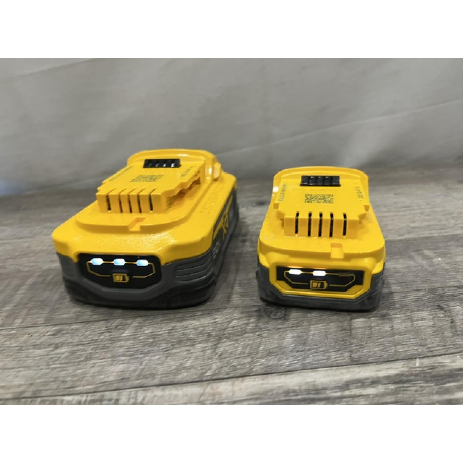 AS-IS DEWALT 20V MAX XR POWERSTACK Lithium-Ion Battery Starter Kit with 5.0Ah and 1.7Ah Batteries and Charger
