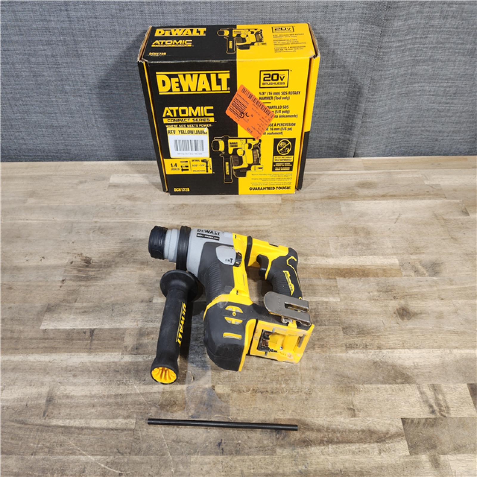 HOUSTON LOCATION - AS-IS Dewalt DCH172B MAX Atomic 20V 5/8 Inch Brushless Cordless SDS Plus Rotary Hammer (Tool Only)