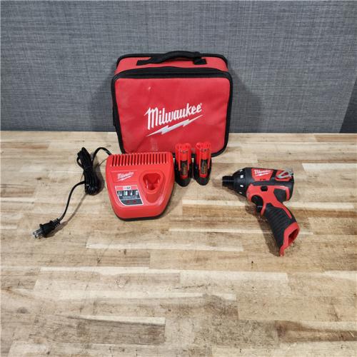 HOUSTON LOCATION - AS - IS Milwaukee 12V Lithium-Ion Cordless 1/4 in. Hex Screwdriver Kit