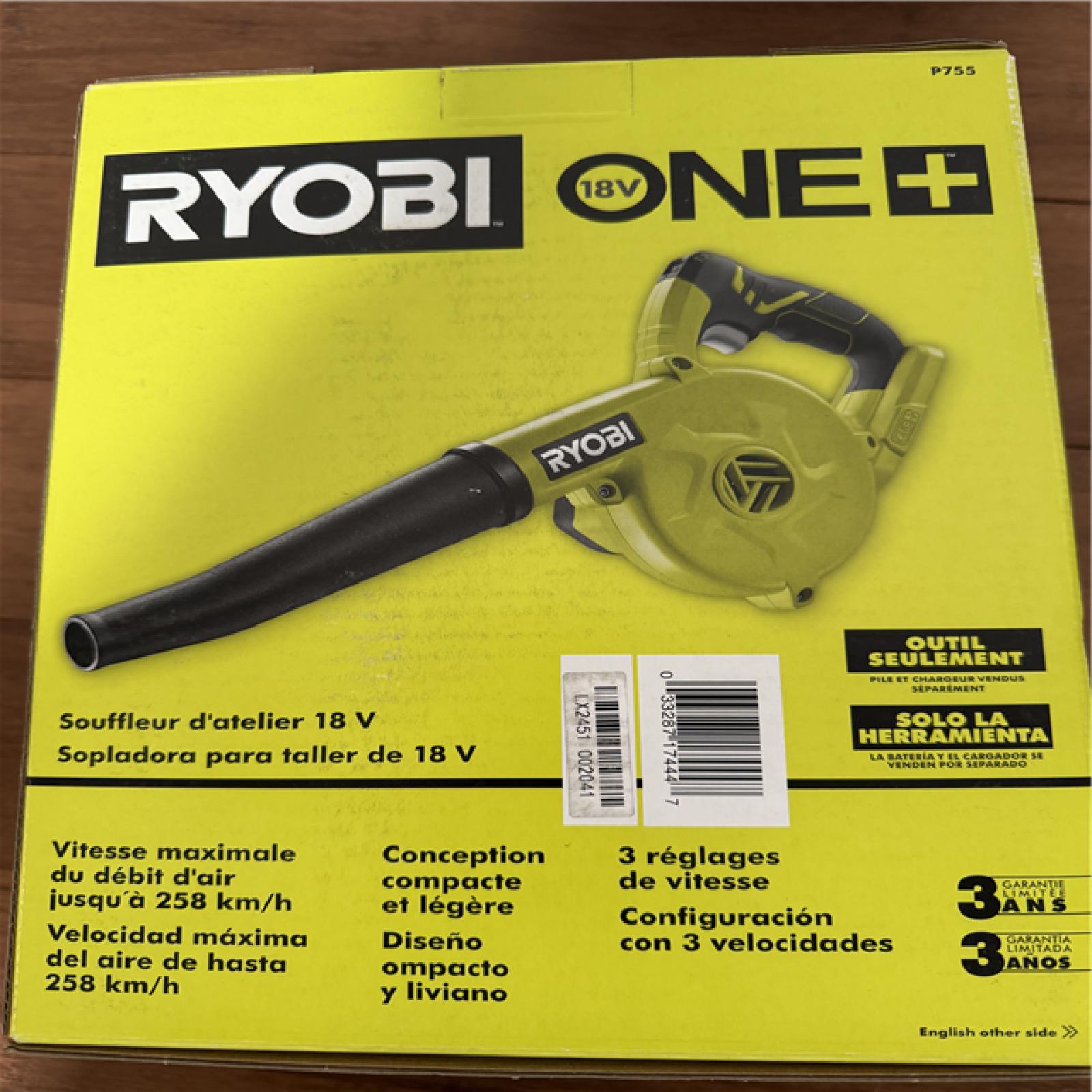 California NEW Sealed Box Ryobi 18V Workshop Blower (Tool Only)