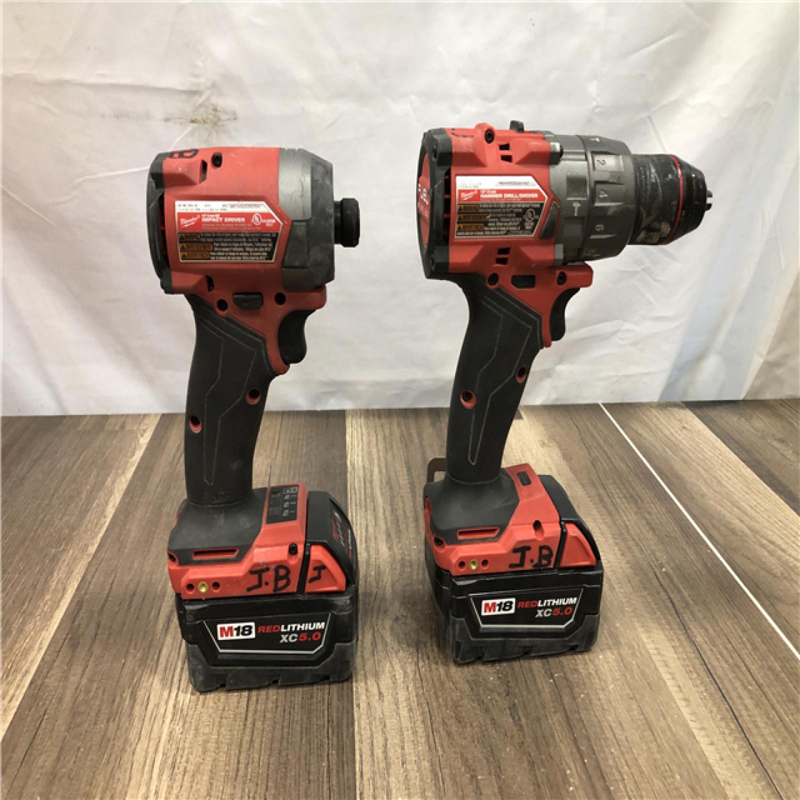 AS-IS Milwaukee FUEL 18V Lithium-Ion Brushless Cordless Hammer Drill and Impact Driver