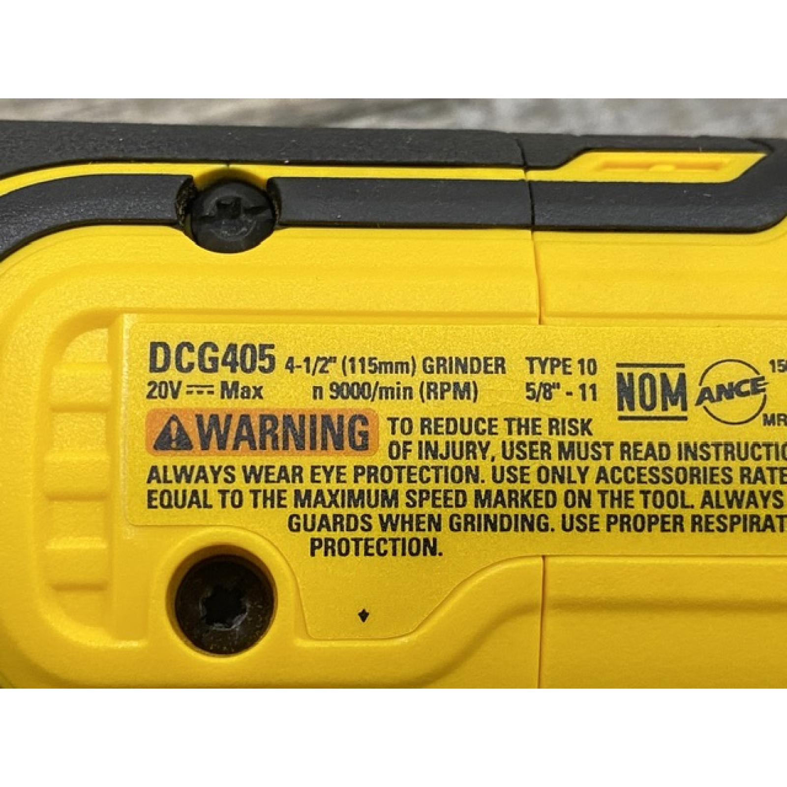 AS-IS DEWALT 20V MAX XR Cordless Brushless 4.5 in. Slide Switch Small Angle Grinder with Kickback Brake (Tool Only)