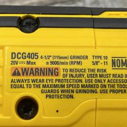 AS-IS DEWALT 20V MAX XR Cordless Brushless 4.5 in. Slide Switch Small Angle Grinder with Kickback Brake (Tool Only)