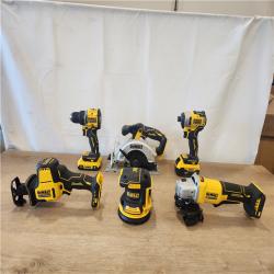 AS-IS- DEWALT 20V Lithium-Ion Cordless 6-Tool Combo Kit with 5.0 Ah and 2.0 Ah Batteries  Charger and Tough System 2.0 Rolling Toolbox