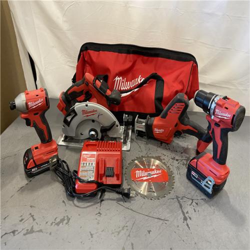 AS-IS - Milwaukee M18 18-Volt Lithium-Ion Brushless Cordless Combo Kit (4-Tool)