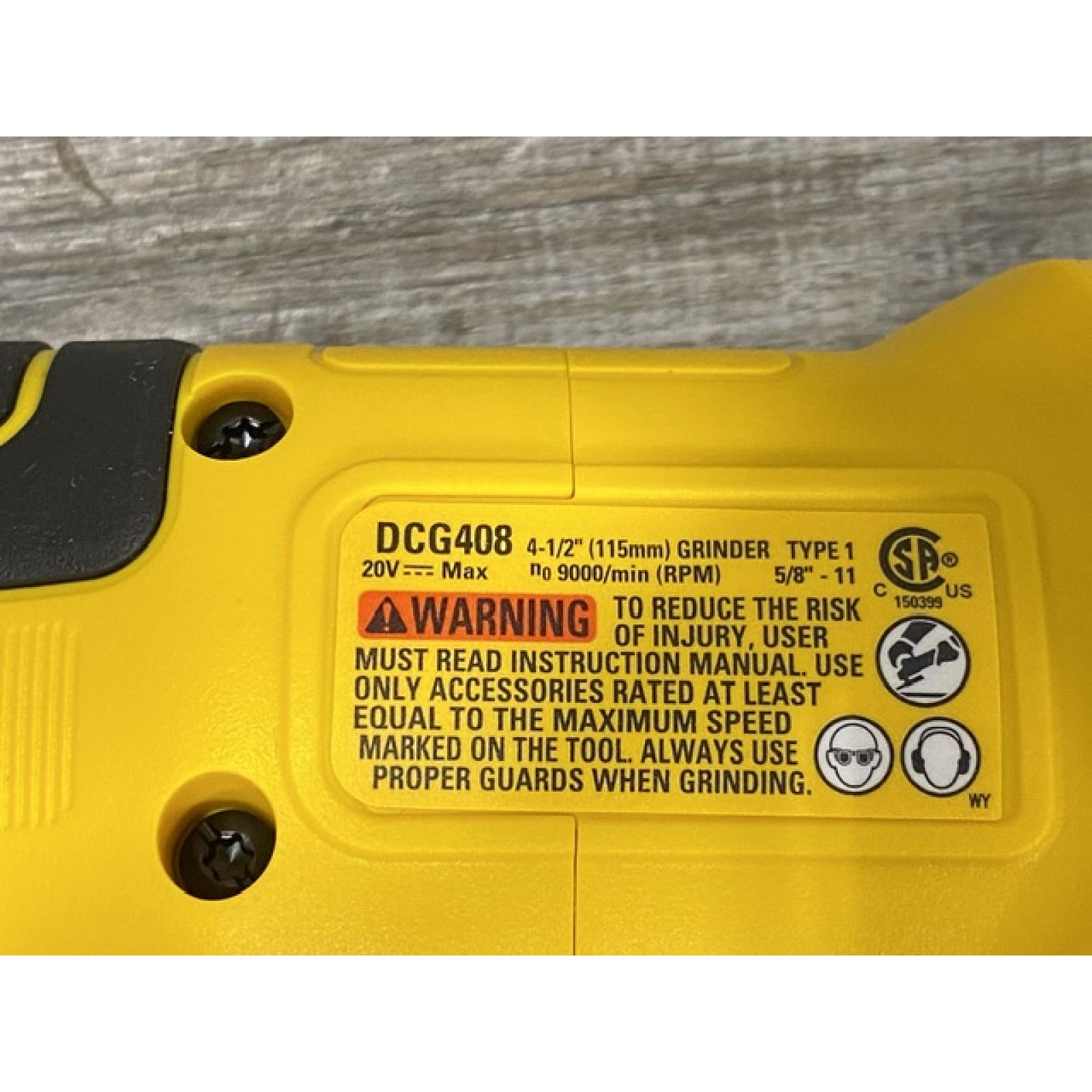 AS-IS DEWALT 20V MAX Cordless Brushless 4-1/2 in. Angle Grinder with Paddle Switch (Tool Only)