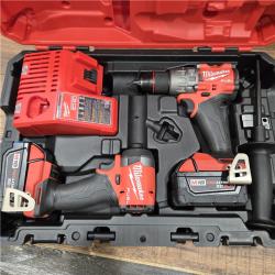 AS-IS MILWAUKEE M18 FUEL 18V Lithium-Ion Brushless Cordless Hammer Drill and Impact Driver Combo Kit (2-Tool) with 2 Batteries