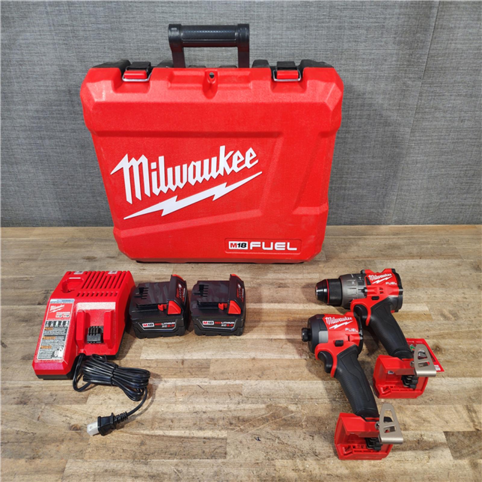 HOUSTON LOCATION - AS-IS (APPEARS LIKE NEW) Milwaukee FUEL 18V Lithium-Ion Brushless Cordless Hammer Drill and Impact Driver Combo Kit