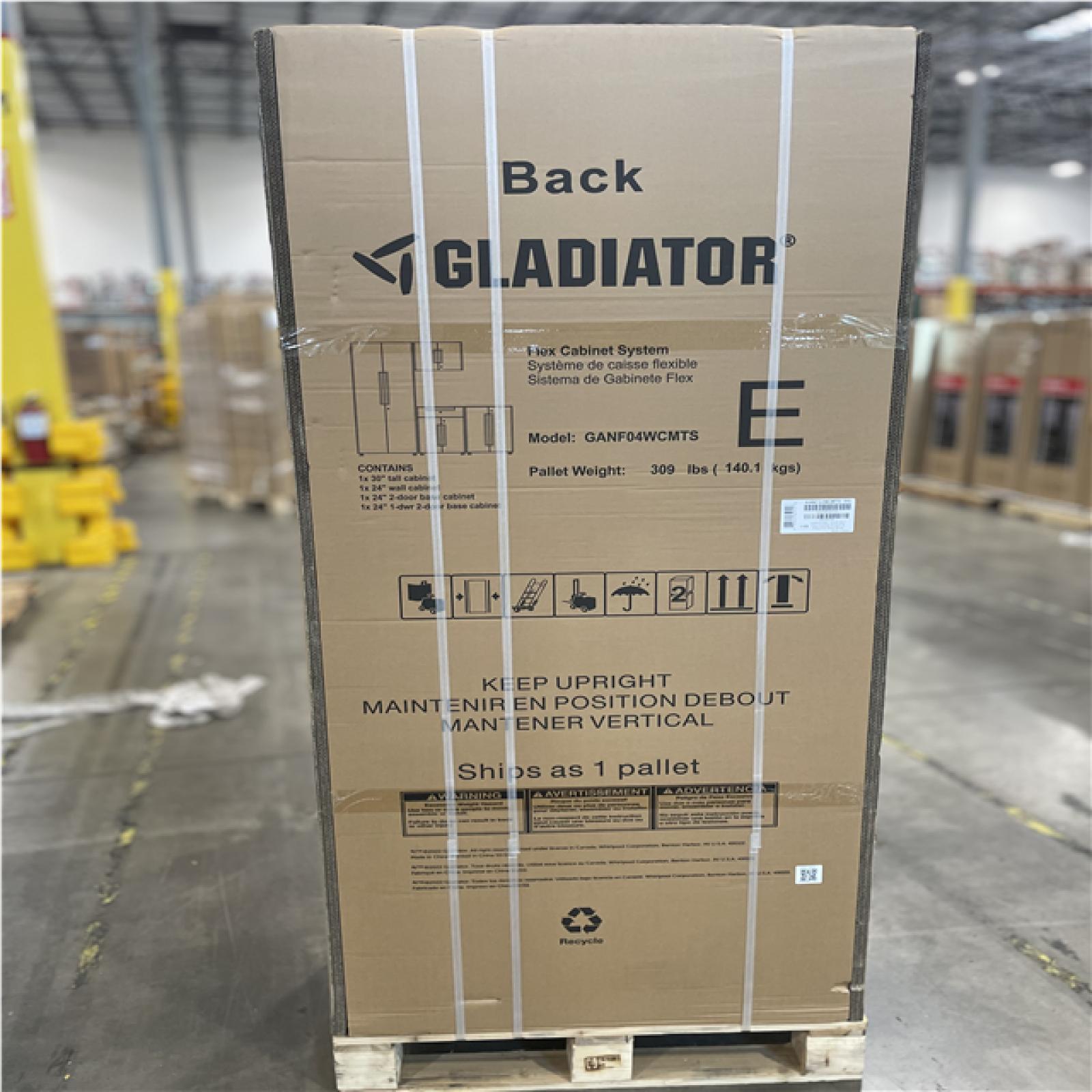 DALLAS LOCATION - GLADIATOR 78 in W x 75 in H x 19 in D Pre-Assembled 24 Gauge Welded Steel 4-Piece Garage Storage System in Silver Tread (1 SET)