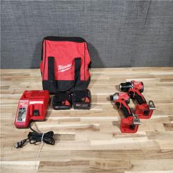 HOUSTON LOCATION - AS-IS Milwaukee 18-Volt Lithium-Ion Brushless Cordless Compact Hammer Drill/Impact Combo Kit