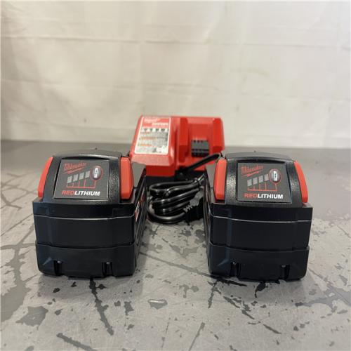 AS-IS- Milwaukee M18 18-Volt Lithium-Ion XC Starter Kit with Two 5.0Ah Batteries and Charger