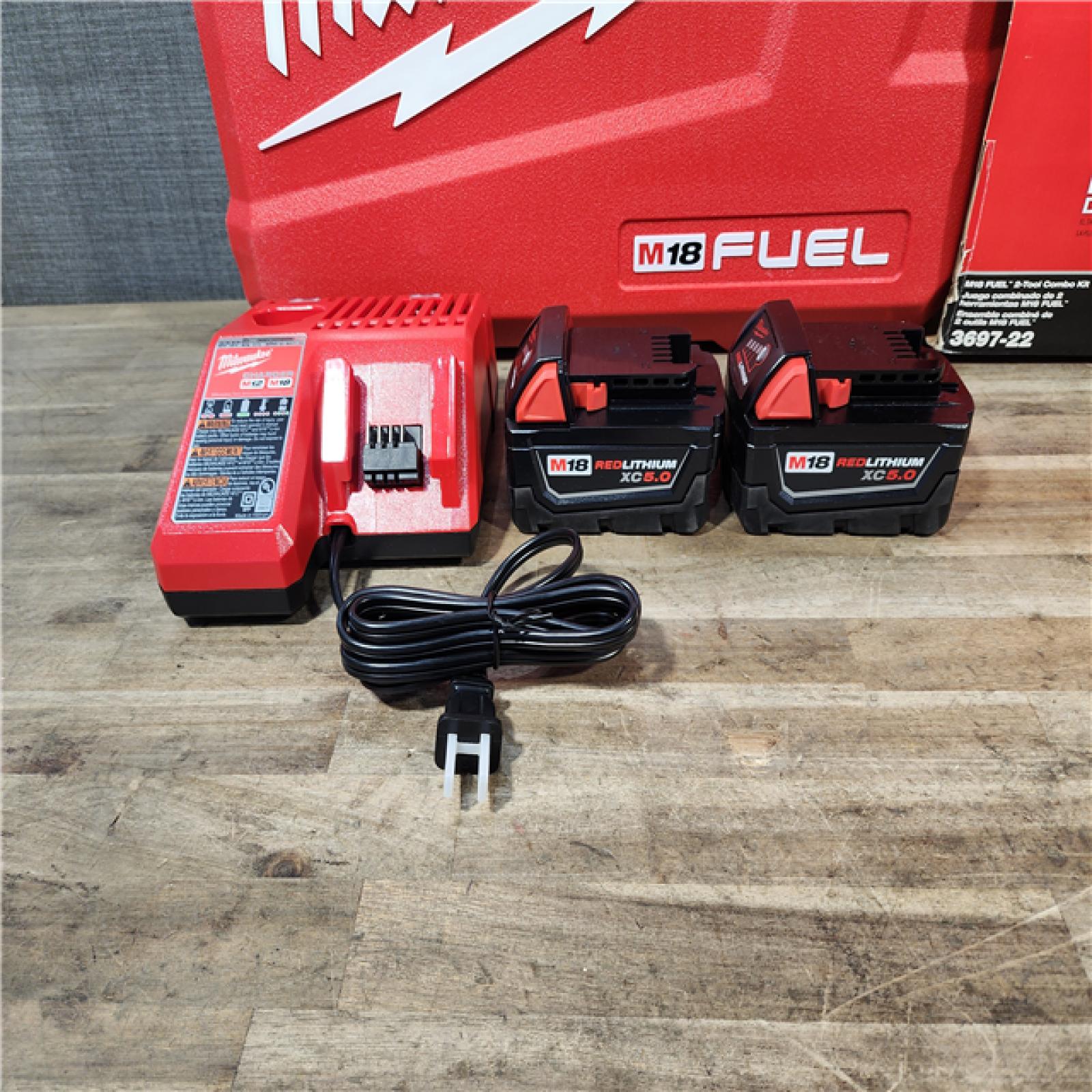 HOUSTON LOCATION - AS-IS (APPEARS LIKE NEW) Milwaukee 18V Lithium-Ion Brushless Cordless Hammer Drill and Impact Driver Combo Kit