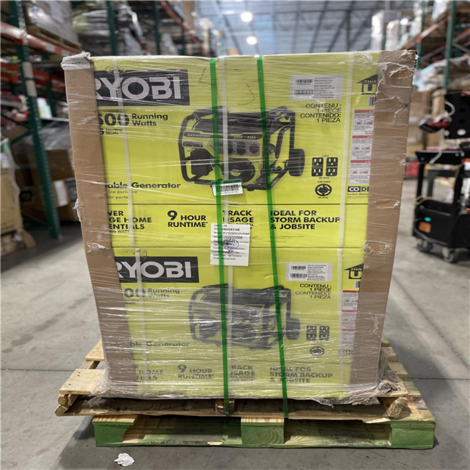 DALLAS LOCATION- RYOBI 6 500-Watt Gasoline Powered Portable Generator PALLET (4 UNITS)