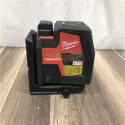 AS-IS Milwaukee Green 100 ft. Cross Line and Plumb Points Rechargeable Laser Level Kit