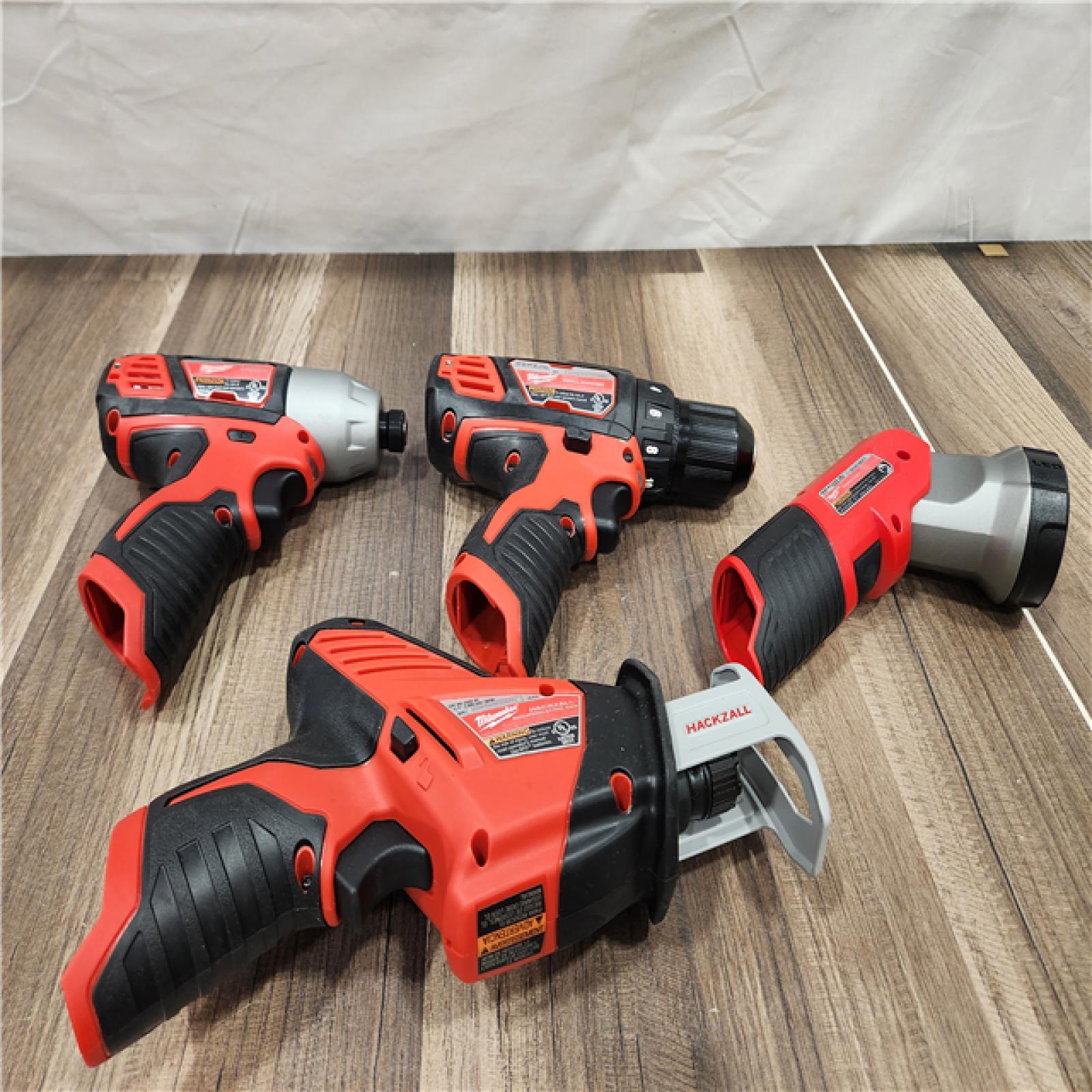 AS-IS - Milwaukee M12 12V Brushed Cordless (4-Tool) Combo Kit