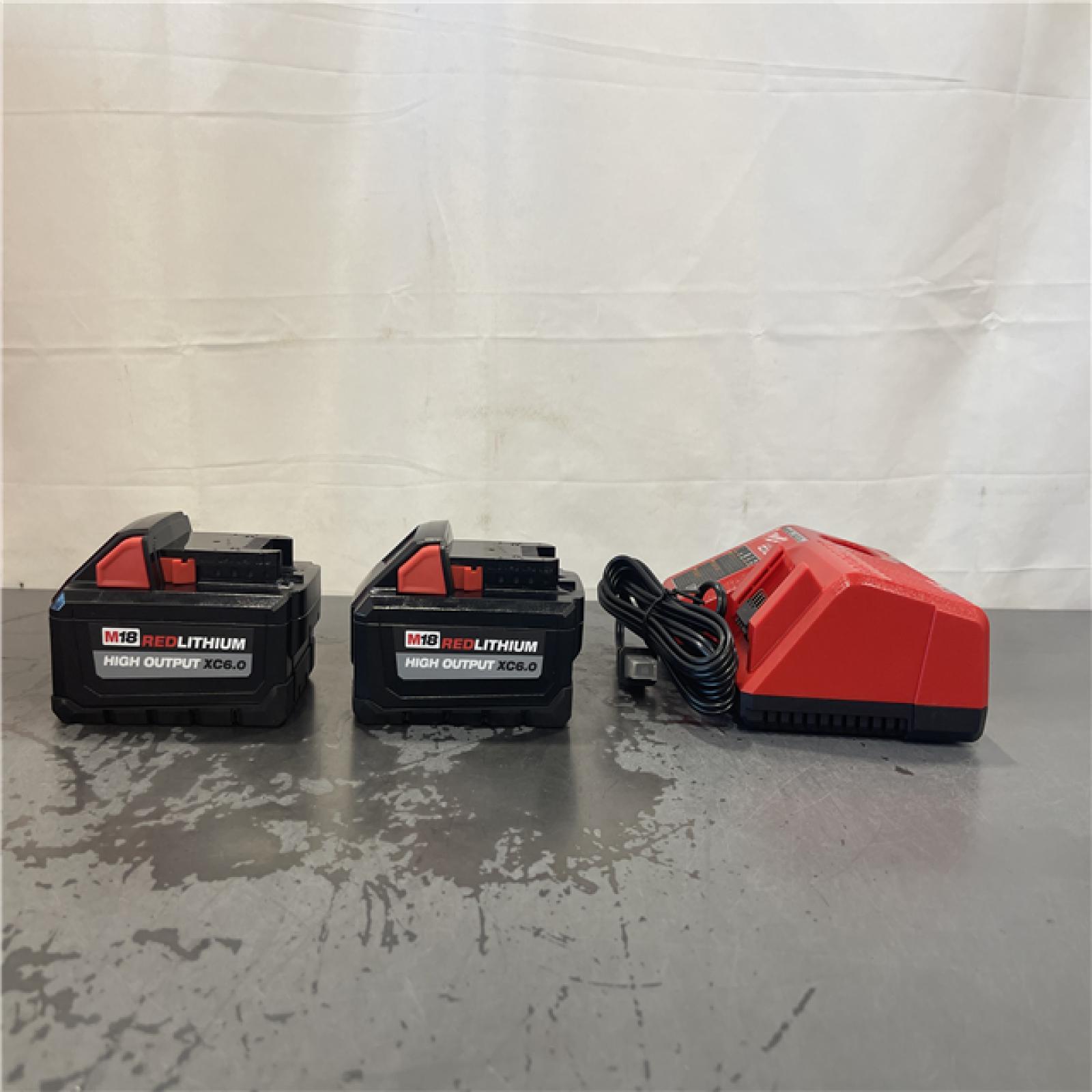 AS-IS- Milwaukee 18-Volt Lithium-Ion High Output Battery Starter Kit with Two 6.0 Ah Battery and Charger