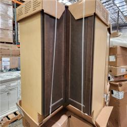 Phoenix Location 4 Hampton Bay Shaker 28.5 in. W x 16.5 in. D x 34.5 in. H Assembled Lazy Susan Corner Base Kitchen Cabinet in Brindle
