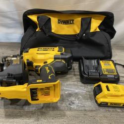 AS-IS DEWALT 20V MAX Lithium-Ion 15-Degree Electric Cordless Roofing Nailer Kit