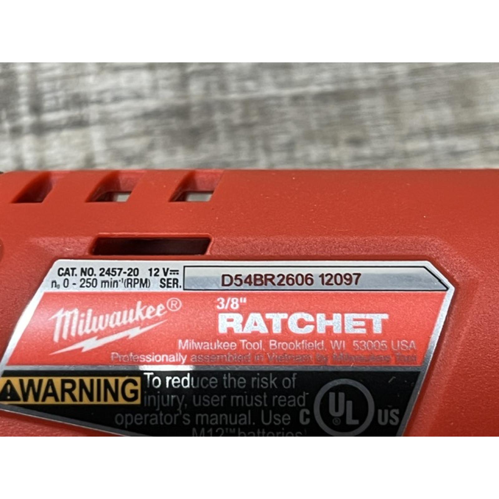 AS-IS Milwaukee 12V Lithium-Ion Cordless 3/8 in. Ratchet (Tool-Only)
